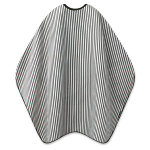 Umhang Barber Cape schwarz/weiss mit Druckknopfverschluss (140 x 180cm)